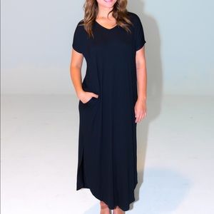 NWT- Soft Jersey Maxi dress in black in Large